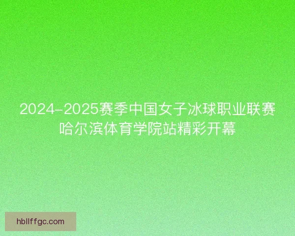 2024-2025赛季中国女子冰球职业联赛哈尔滨体育学院站精彩开幕