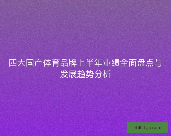 四大国产体育品牌上半年业绩全面盘点与发展趋势分析