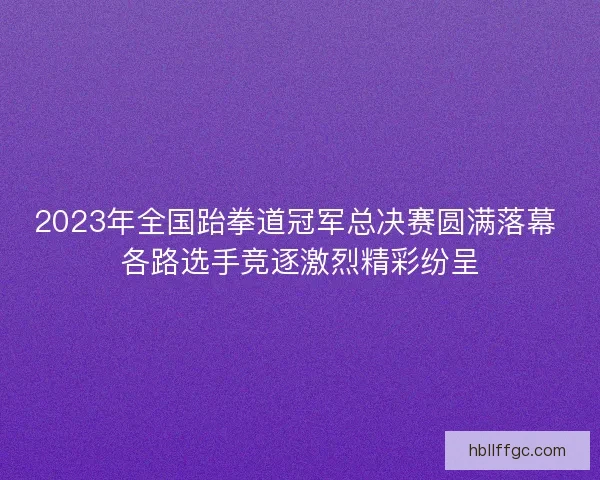 2023年全国跆拳道冠军总决赛圆满落幕 各路选手竞逐激烈精彩纷呈