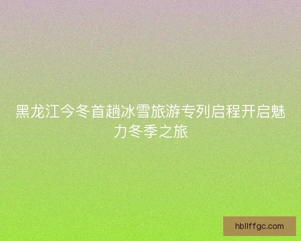 黑龙江今冬首趟冰雪旅游专列启程开启魅力冬季之旅