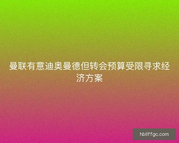 曼联有意迪奥曼德但转会预算受限寻求经济方案